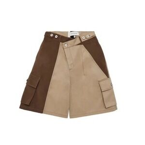 FenG CHen WANG   Patchwork Pocket cargo shorts Tan & Beige Medium